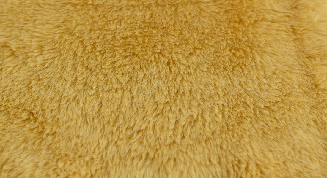 Potahová plyš, čalounická, zlato žlutá, vlas 20 mm