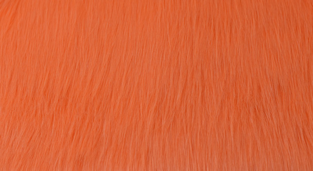 Umělá kožešina, pomerančová, šíře 150, vlas 60 mm, metráž
