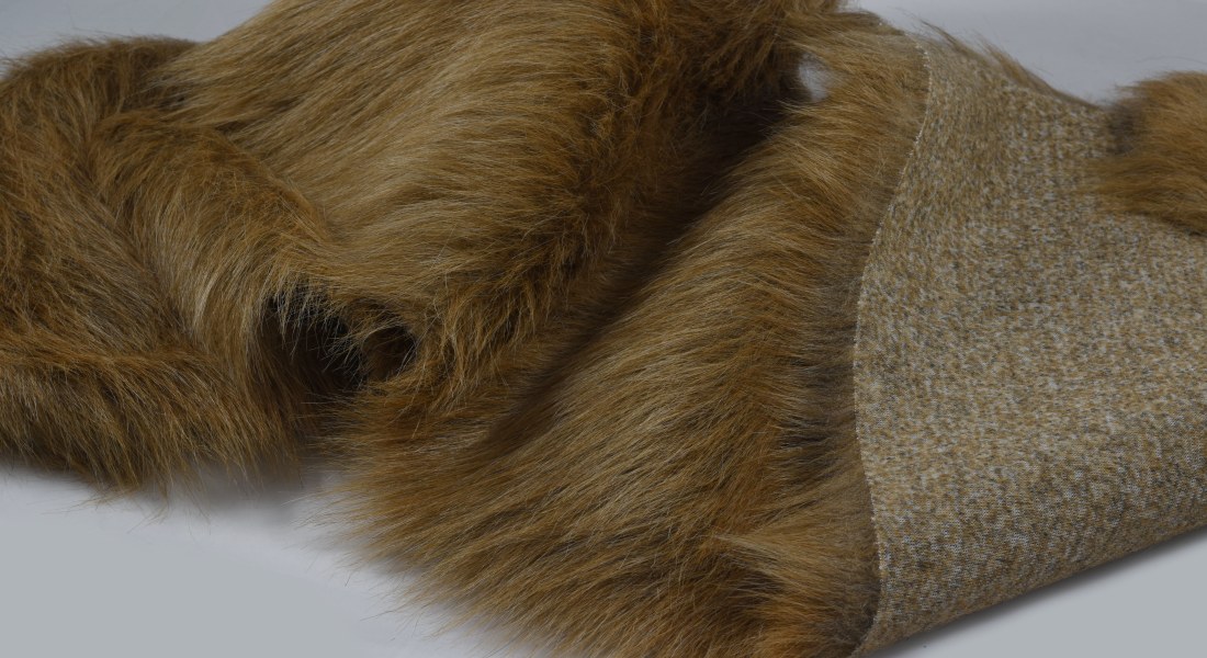 Umělá kožešina rezavě hnědá s melírem hnědé a černé