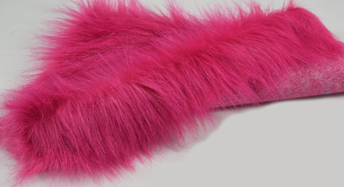 Umělá kožešina růžová , šíře 150, vlas 60 mm, metráž