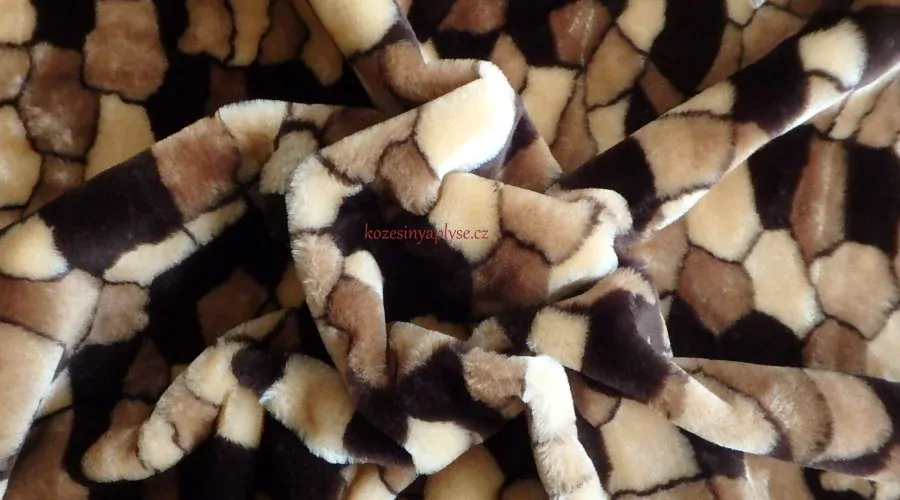 Leskymo, hnědá, vzor mapy, šíře 150 cm