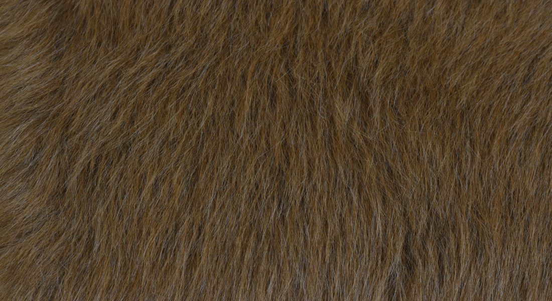 Umělá kožešina rezavě hnědá s melírem hnědé a černé