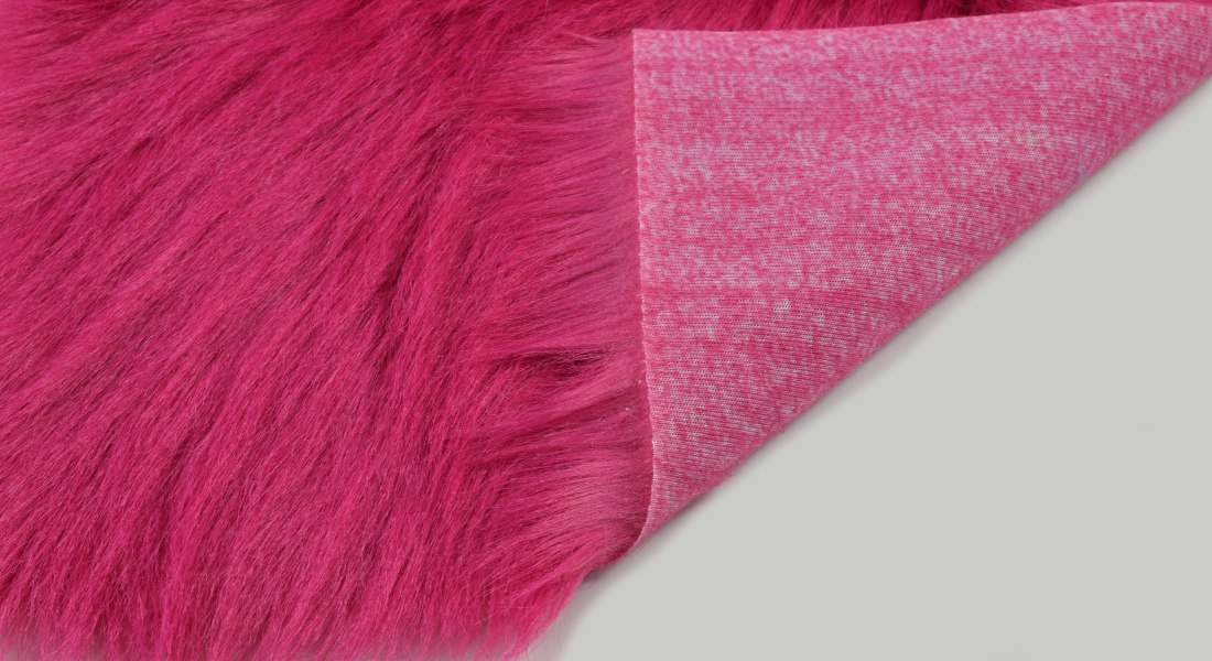 Umělá kožešina růžová , šíře 150, vlas 60 mm, metráž
