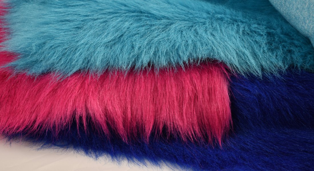 Umělá kožešina růžová , šíře 150, vlas 60 mm, metráž