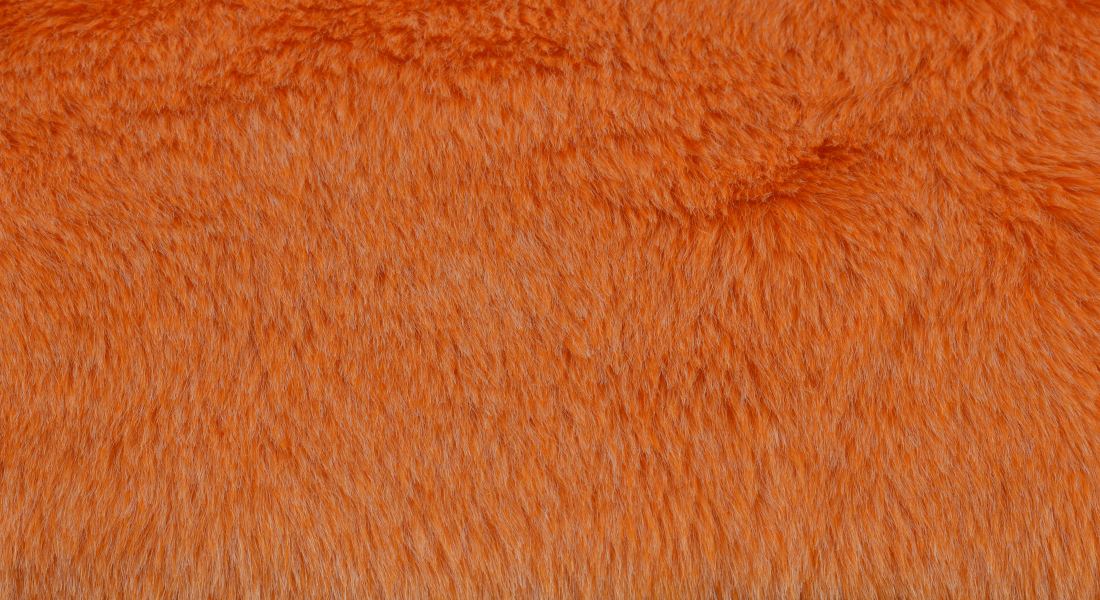 Umělá kožešina,světlejší oranžová, šíře 150, vlas 30 mm, metráž